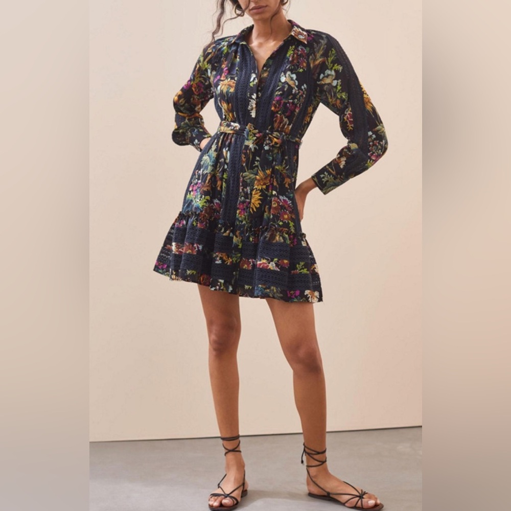 Anthropologie Floral Lace Mini Dress